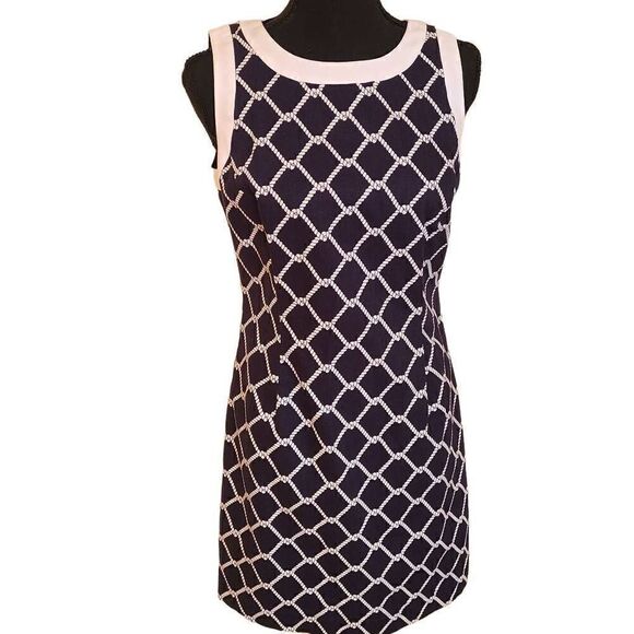 Brooks Brothers Womens Navy White Nautical Print Sleeveless Dress - Picture 1 of 11